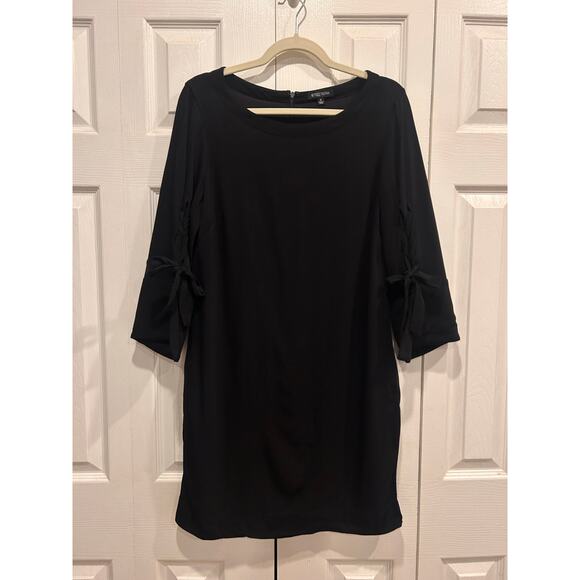 Etcetera Black Sheath Dress Tie Sleeves Size 6 - Picture 1 of 8